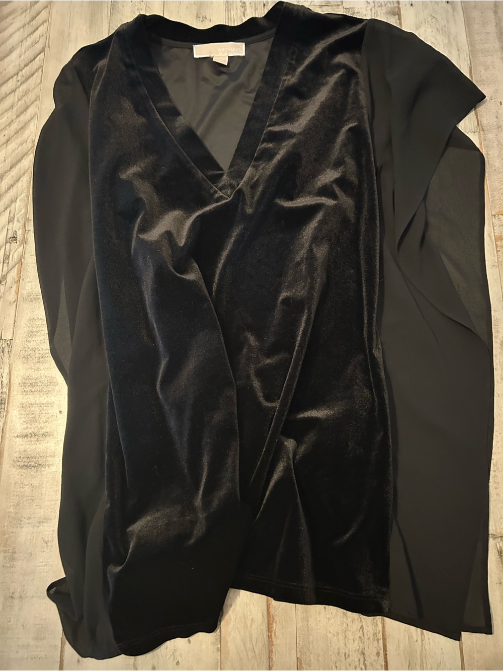 Velvet Front Black Blouse